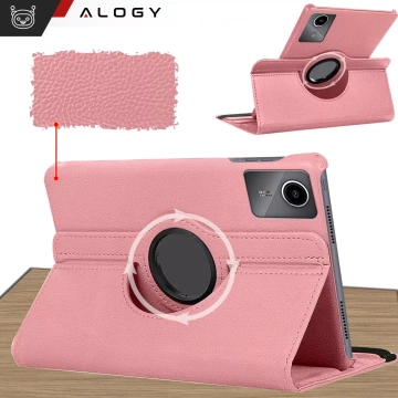Etui 360 do Lenovo Tab K11 / K11E 11” M11 10.95" TB330FU / TB330XU / TB331FC obrotowe pokrowiec obudowa z klapką na tablet Case Alogy Różowe