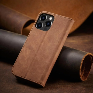 Magnet Fancy Case Hülle für iPhone 13 Pro Max Tasche Kartenetui Kartenhalter Braun