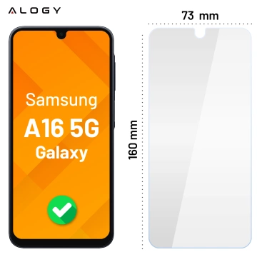 Gehärtetes Glas für Samsung Galaxy A16 4G/5G 2025 Displayschutzfolie 9H Alogy Heavy Pro ™️