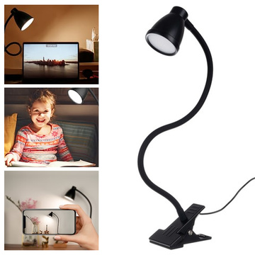 24 5W 360 LED Schreibtischlampe mit Clip Flexibel mit Lichtsteuerung, schwarze Fernbedienung
