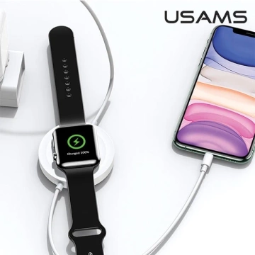 USAMS Ładowarka indukcyjna US-CC096 10W z kablem lightning czarny/black CC96WH01