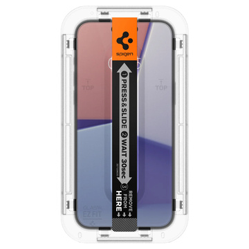 2x Panzerglas für iPhone 15 Spigen Glas.TR „EZ FIT“ Klar