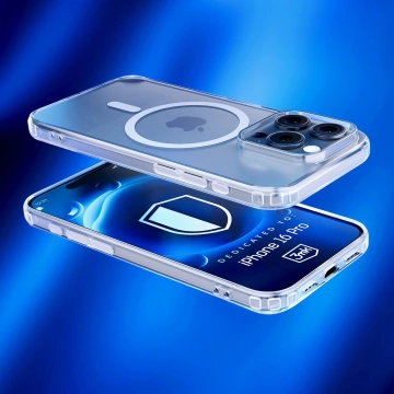Etui do Apple iPhone 16 Pro do MagSafe 3mk MagCase wzmocniona obudowa pancerne plecki przezroczyste