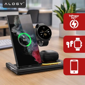 Kabelloses Ladegerät für Samsung: 3-in-1 kabellose Ladestation für Samsung Galaxy Watch 7/6/5/4/3 Pro Classic, Galaxy Buds für S24 Ultra, S23, S22, S21, S20, Note 20/10, Z Fold