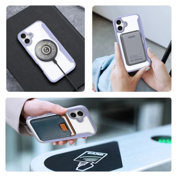 Etui do iPhone 16 Dux Ducis Skin X Pro MagSafe Klapka Fioletowe