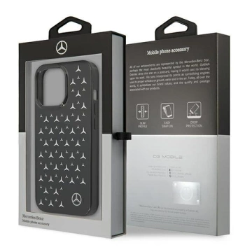 Etui ochronne Mercedes MEHCP13LESPBK do Apple iPhone 13 Pro / 13 6,1" czarny/black hardcase Silver Stars Pattern