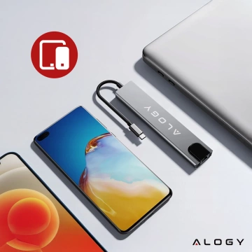 8-in-1-Hub mit USB-C auf 2xA, 2xC, HDMI, SD, Micro-LAN 100 Mbit/s – Alogy MultiHub™ für Notebooks und Laptops