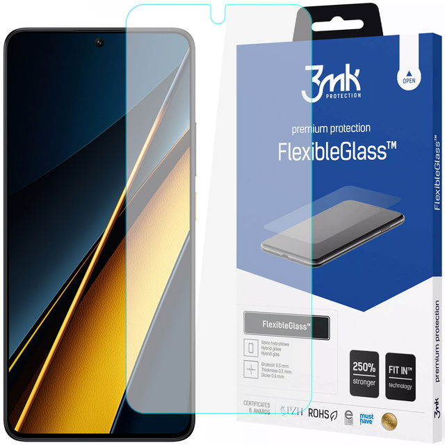 Hybridglas für Xiaomi Poco X6 Pro 5G 3mk FlexibleGlass-Bildschirm Glas 7h