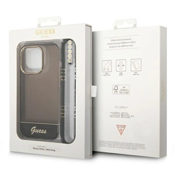Etui Guess GUHCP14LHGCOHK für Apple iPhone 14 Pro 6,1" Czarny/Black Hardcase Translucent Pearl Strap