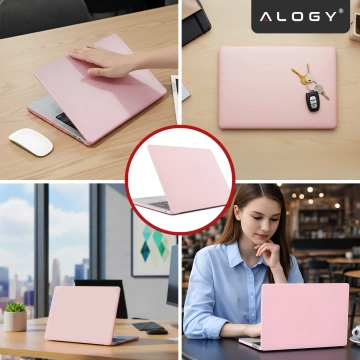 Etui do Apple Macbook Air 15 2023-2025 (M2/M3/M4) – elastyczna, matowa obudowa ochronna, lekka i odporna – Alogy AirGuard™ Różowy