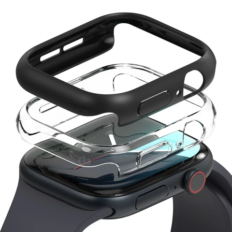 2x ETUI DO APPLE WATCH 10 (42MM) PRZEZROCZYSTE & CZARNE RINGKE SLIM 2-PACK