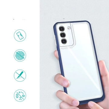 Etui Clear 3in1 do Samsung Galaxy S23+ Plus silikonowy pokrowiec z ramką niebieskie
