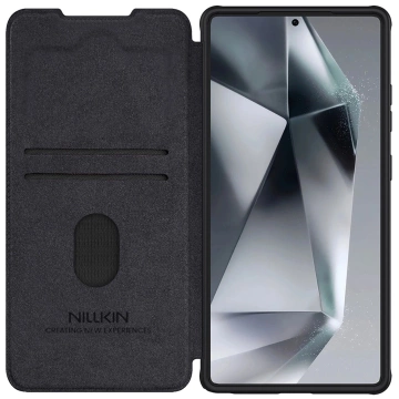 Etui do Samsung Galaxy S25 Ultra Nillkin Qin Pro Czarny z Klapką