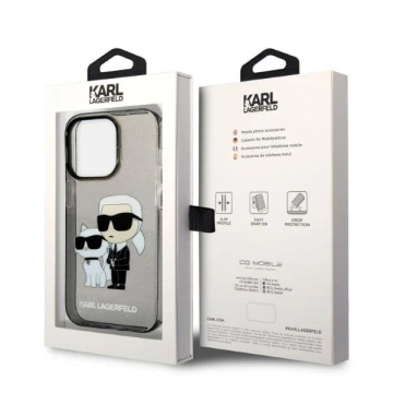 Etui Karl Lagerfeld KLHCP14XHNKCTGK do iPhone 14 Pro Max 6,7" hardcase Gliter Karl&Choupette czarny/black