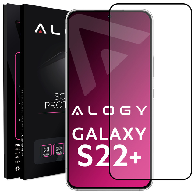 9H Alogy Full Glue gehärtetes Glas für hüllenfreundliches Samsung Galaxy S22 Plus Schwarz