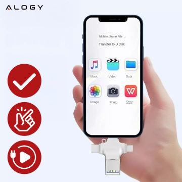 Czytnik kart SD Alogy SmartRead Pro 4w1 adapter USB3.0 do TF / Lightning / USB-C / micro USB