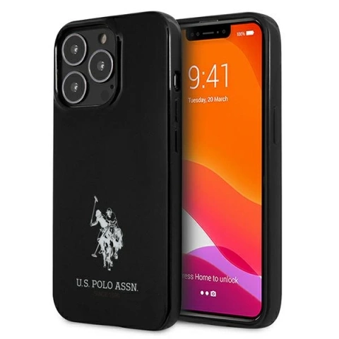 Etui na telefon US Polo hardcase Horses Logo  iPhone 13 Pro / 13 6,1" czarny/black