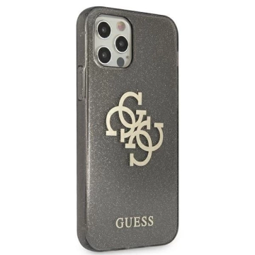 Guess GUHCP12LPCUGL4GBK iPhone 12 Pro Max 6,7" czarny/schwarz Hartschale Glitter 4G Big Logo