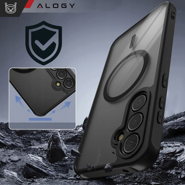 Etui do Samsung Galaxy S23 FE obudowa Mag Safe Case pokrowiec plecki na telefon MagMat matowe czarne + Szkło
