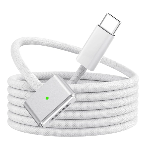 Kabel zasilający USB-C do MagSafe 3 – szybkie ładowanie 140W, przewód 2 m, do Apple MacBook, wytrzymały i bezpieczny – Alogy PowerLink™ Biały