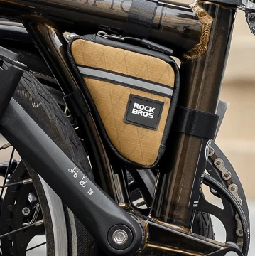 Torba trójkątna Rockbros 0,25l na ramę rowerową – brązowa