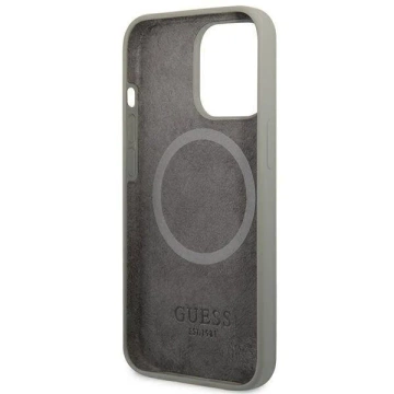 Etui Guess GUHMP13LSPLG für Apple iPhone 13 Pro / 13 6,1" Szary/Grey Hard Case Silikon Logo Plate MagSafe