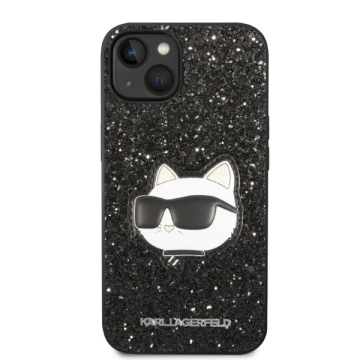 Handyschutzhülle Karl Lagerfeld KLHCP14MG2CPK für Apple iPhone 14 Plus 6.7" schwarz/schwarz Hardcase Glitter Choupette Patch