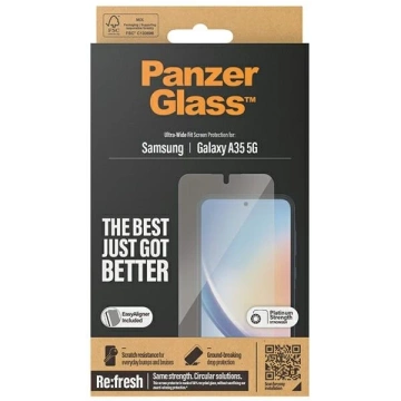 Gehärtetes Glas für Samsung Galaxy A35 5G PanzerGlass Refresh Ultra-Wide Fit EasyAligner