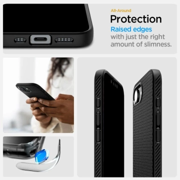 Etui do iPhone 16e Spigen Liquid Air Mag MagSafe Matte Black