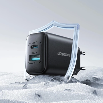 Joyroom Netzwerkladegerät USB-C / USB-A 25W SFC / PPS / PD - Schwarz