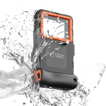 Etui obudowa IPX8 Universal Tauchen Wasserdichtes Gehäuse Schwarz/Orange