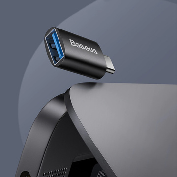 Adapter Baseus Mini OTG Adapter USB-A auf USB-C Typ C Adapter Schwarz