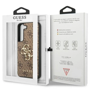 Etui Guess GUHCS23S4GMGBR do Samsung Galaxy S23 S911 brązowy/brown hardcase 4G Big Metal Logo