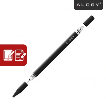 Alogy 2-in-1 kapazitiver Touch-Stift für Telefon-Tablet-Bildschirm mit Stift Schwarz
