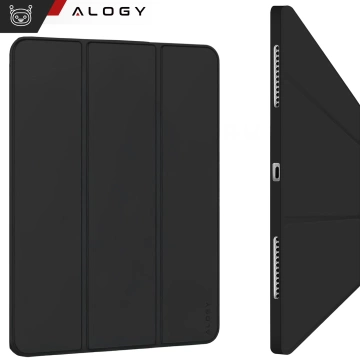 Schutzhülle mit Stifthalter für Apple iPad Air 13" (2024/2025) und iPad Pro 12,9" (2018–2022), Alogy Book Cover Case, Schwarz