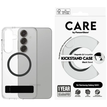 Etui CARE für Samsung Galaxy S25 von PanzerGlass Feature Kickstand QI Clear