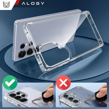 Etui do Samsung Galaxy S25 Ultra obudowa ochronna na telefon Alogy HybridShield™️ Case Przezroczyste + Szkło