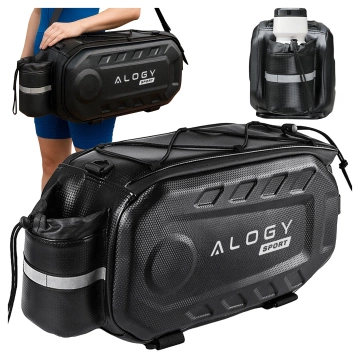 Torba sakwa rowerowa na bagażnik 17l kufer tylna wodoodporna czarna Alogy Sport RoadGear™ Czarna