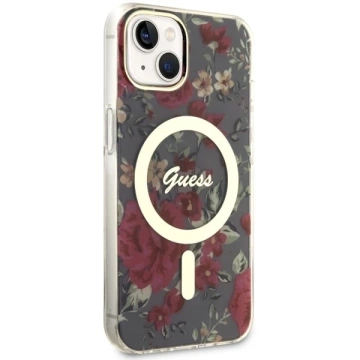 Etui Guess GUHMP14SHCFWSA für iPhone 14 6,1" Hardcase Flower MagSafe