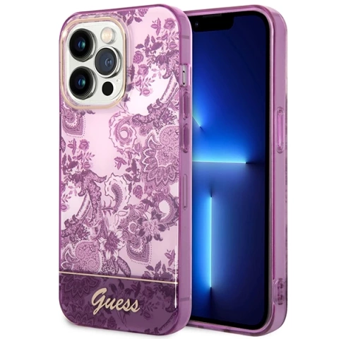 Etui Guess GUHCP14XHGPLHF do Apple iPhone 14 Pro Max 6,7" fuksja/fuschia hardcase Porcelain Collection