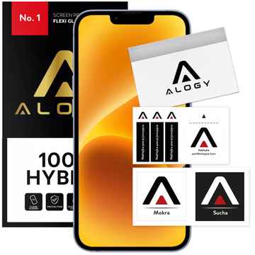 Szkło hybrydowe do Apple iPhone 14 na cały ekran Alogy Flexi Full Glass 9H szkiełko ochronne Nietłukące