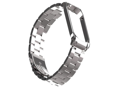 Bransoleta Alogy Stainless Steel do Xiaomi Mi Band 5 Srebrna