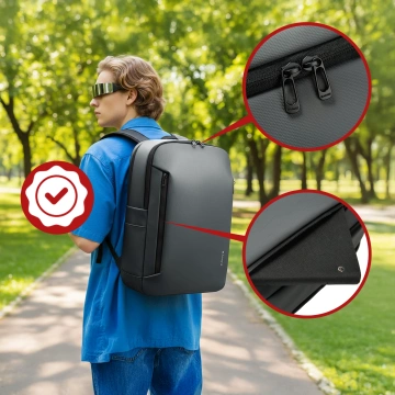 Bange 26L wasserdichter Rucksack für Laptops bis 15,6 Zoll – Geräumig und komfortabel, robust und atmungsaktiv, ideal für Stadt und Reisen, Arbeit und Flugreisen, Unisex – Grau