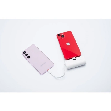 FORCELL F-ENERGY Power Plug F5K3 Powerbank mit integriertem Lightning PD-Anschluss 20 W 5000 mAh Weiß