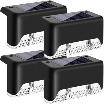 Lampa solarna ogrodowa LED zestaw x8 na taras balkon schody balustradę z czujnikiem zmierzchu akumulator AAA czarna