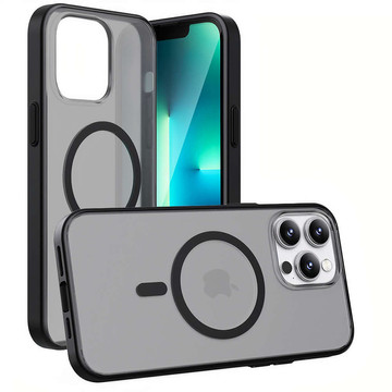 Alogy MagMat Matte Handyhülle für MagSafe Schutzhülle für Apple iPhone 14 Pro Max, schwarzes Glas