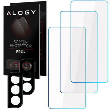 Alogy Glass Pack 3x Gehärtetes Glas für den Bildschirm 9h 2x Glas für das Objektiv für Samsung Galaxy S21 Plus