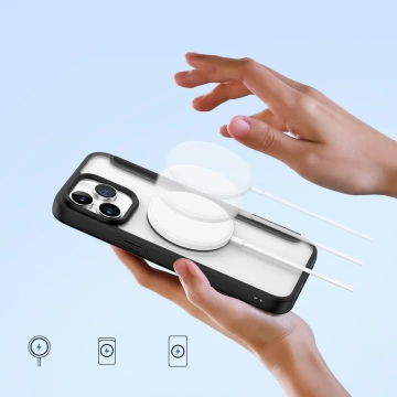 Etui Dux Ducis Skin X Pro do Apple iPhone 15 Pro magnetyczny pokrowiec MagSafe z klapką - czarny