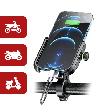Motorrad Handyhalter Kewig KWG-M8 mit QC 3.0 Ladegerät