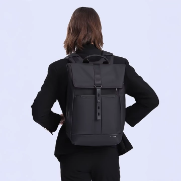 Bange wasserdichter Rucksack für 15,6-Zoll-Laptop, Stadtreisender, 45 x 30 x 16 cm, für Arbeit, Flugzeug, Herren, Damen, mit USB-Anschluss Schwarz